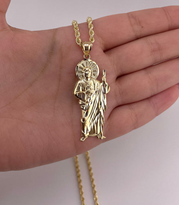 14k Gold San Judas Chain Set CBP#10