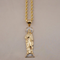 14k Gold Large San Judas Chain Set
