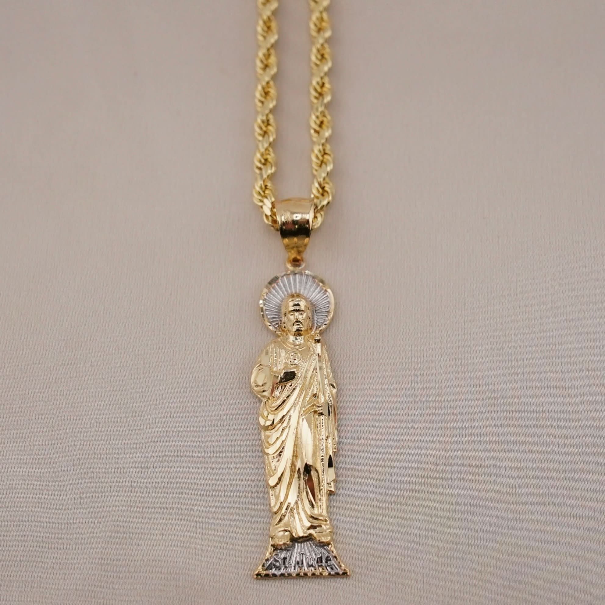 14k Gold Large San Judas Chain Set