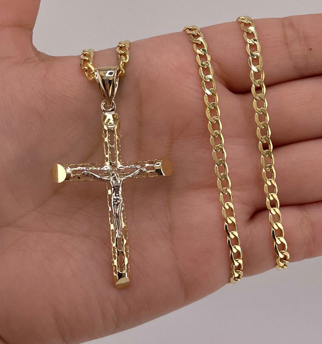 14k Gold Cross Chain Set CBP#1