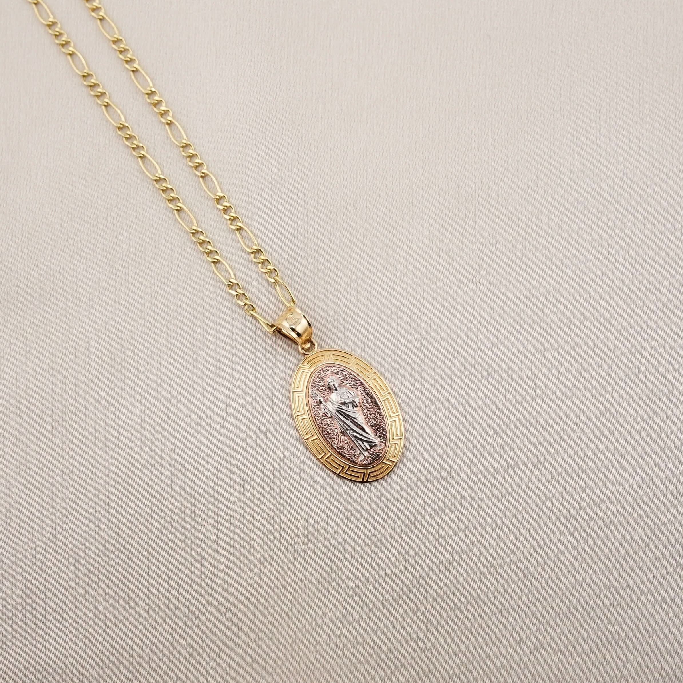 14k Gold San Judas Chain Set