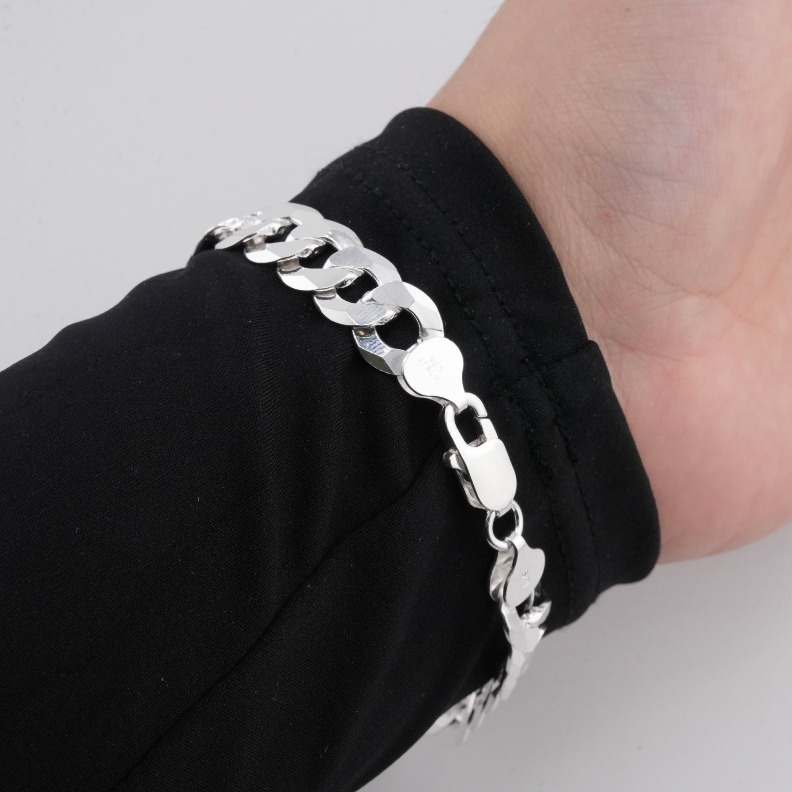 925 Silver Curb Bracelet 10mm