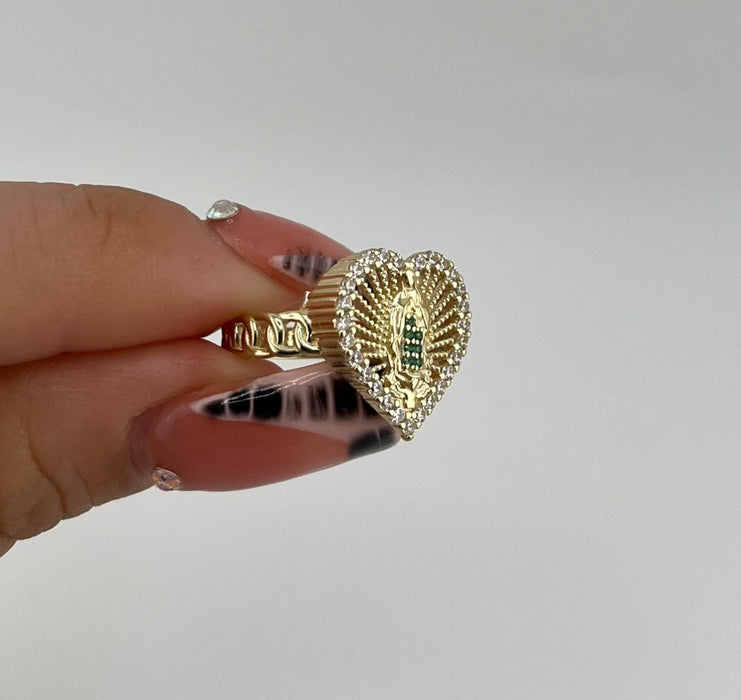 14k Gold Women’s Virgencita Heart Ring