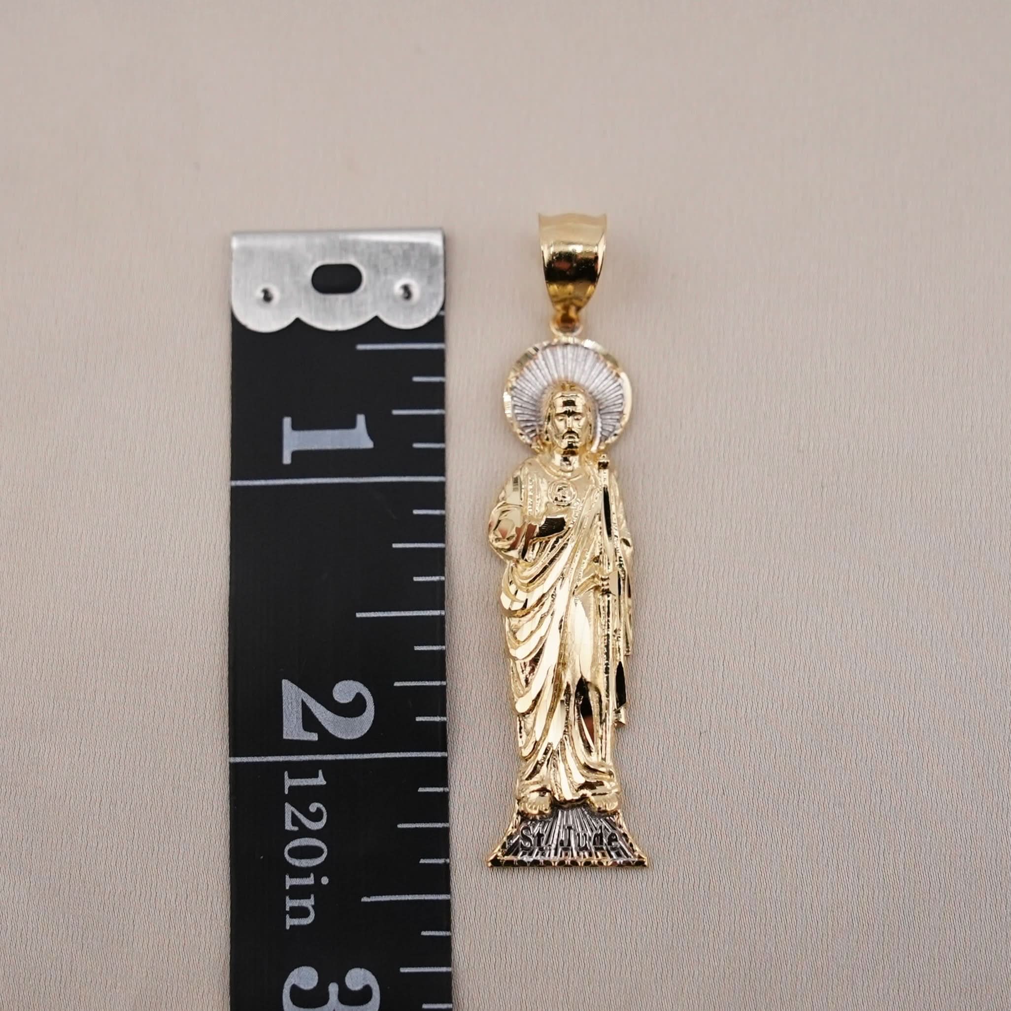 14k Gold Large San Judas Pendant