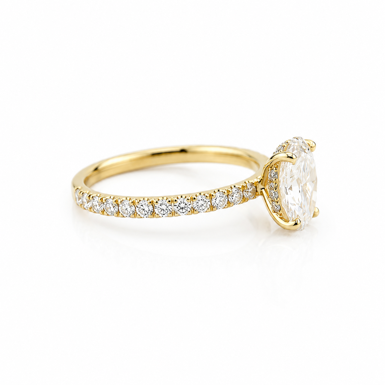 14k Gold Oval Lab Diamond Ring 2.01ct