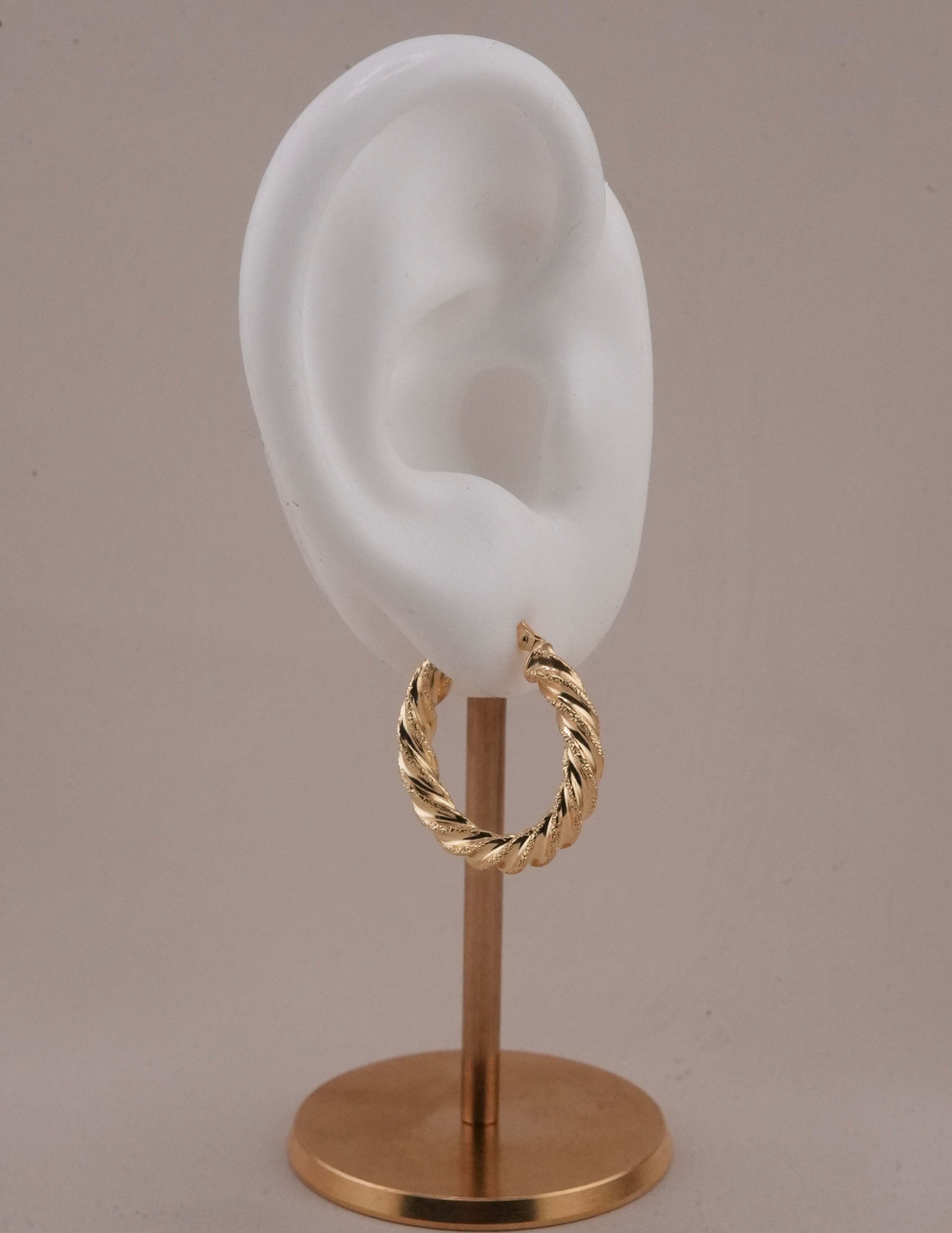 14k Gold Twisted Hoop Earrings