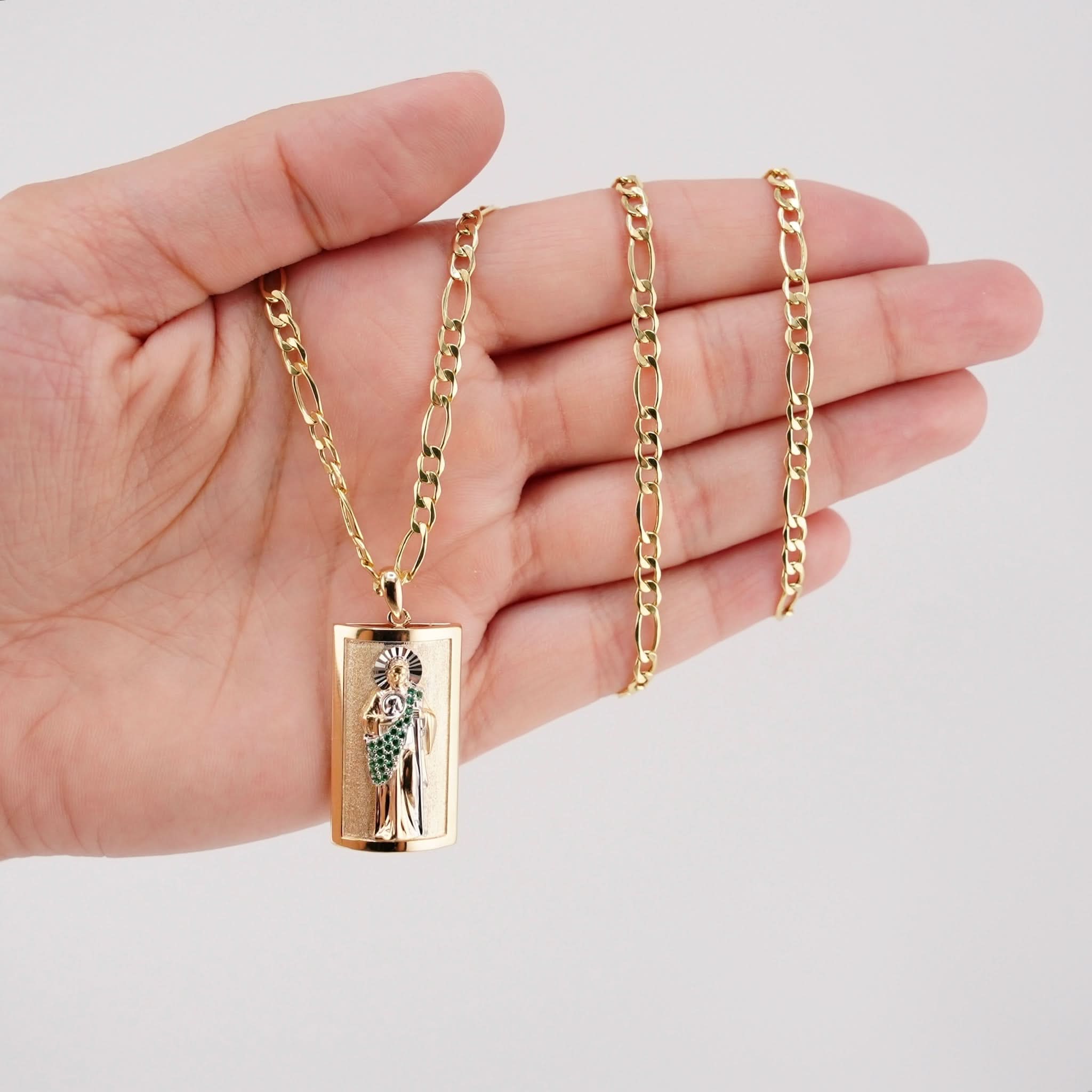 14k Gold San Judas Chain Set