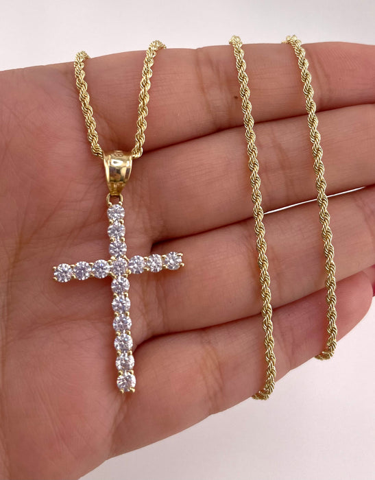 14k Gold Cross Chain Set CBP#26