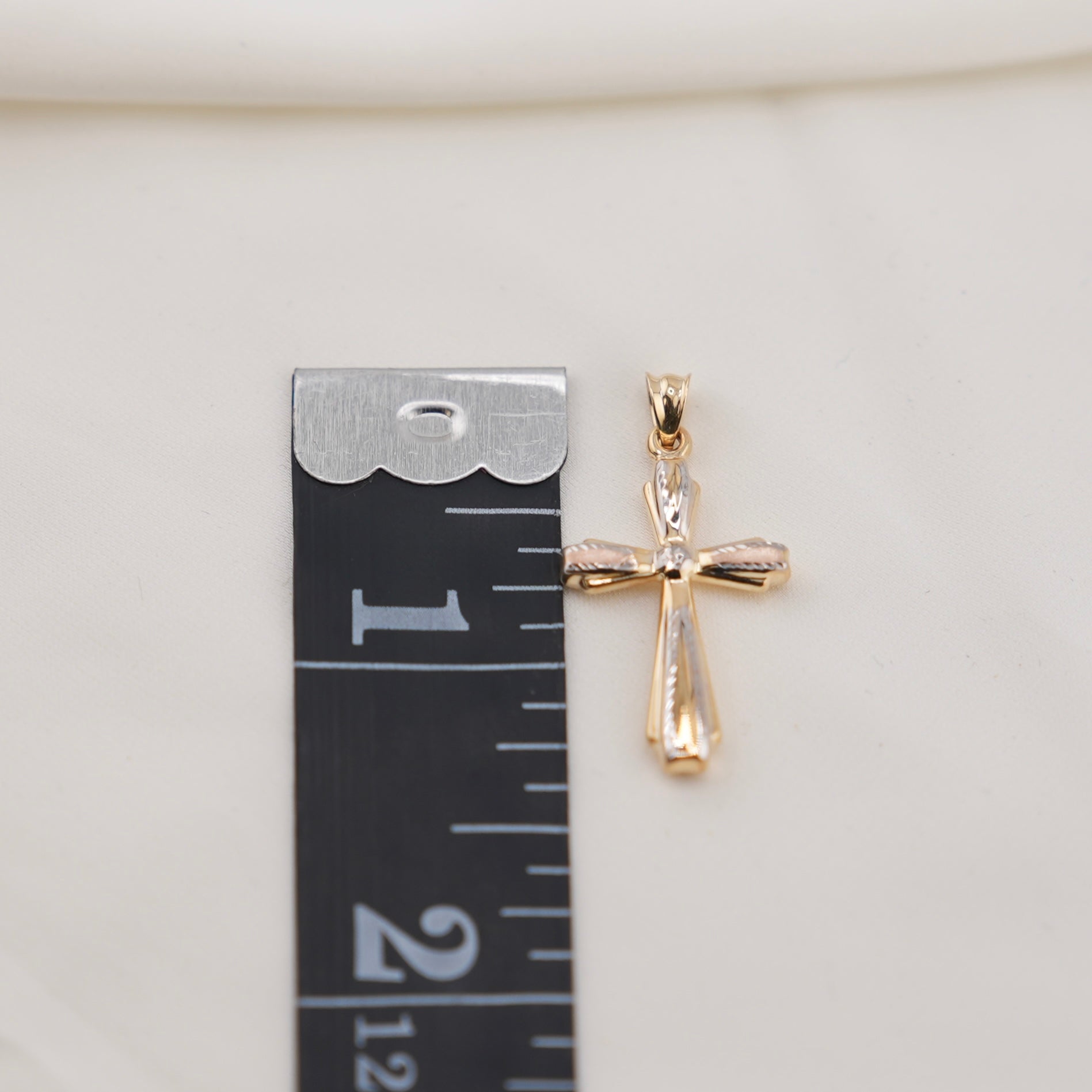 14k Gold Double Sided Cross Chain Set