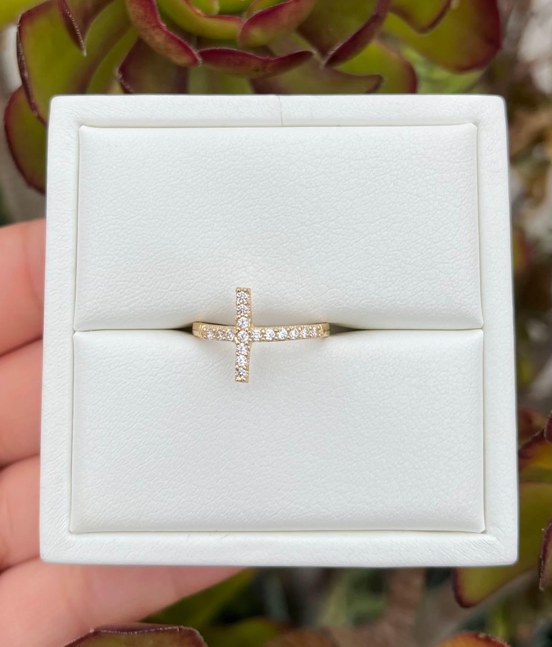 14k Gold Women’s Cross Ring