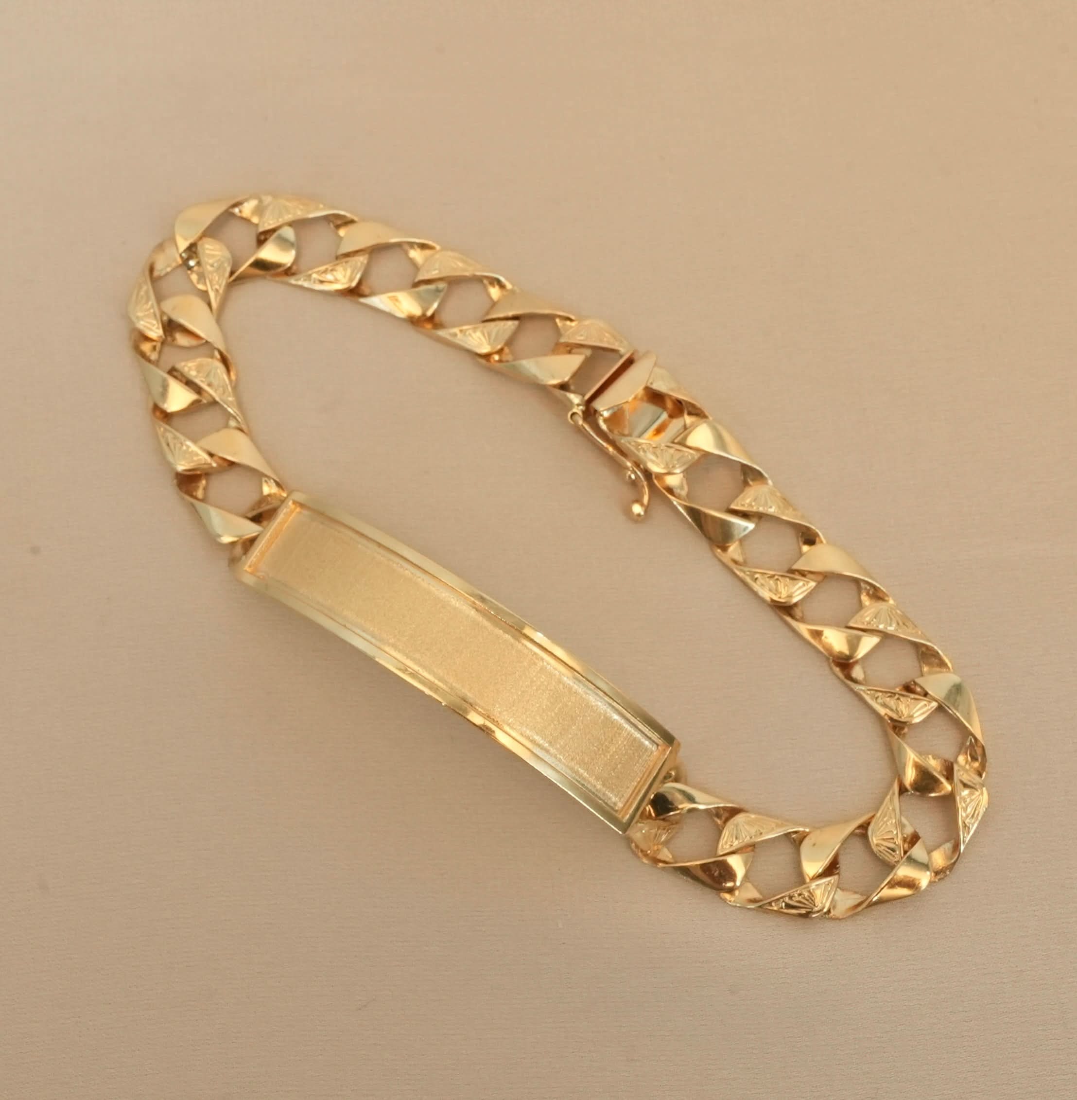 14K Gold Curb ID Bracelet