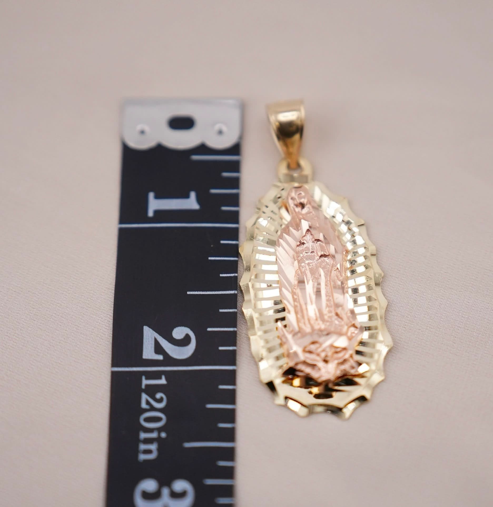 14k Gold Large Virgencita Pendant