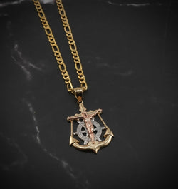 14k Gold Anchor Pendant or Chain Set . PT0113