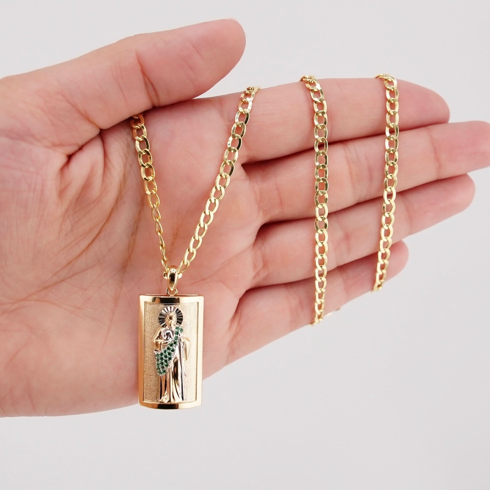 14k Gold San Judas Chain Set