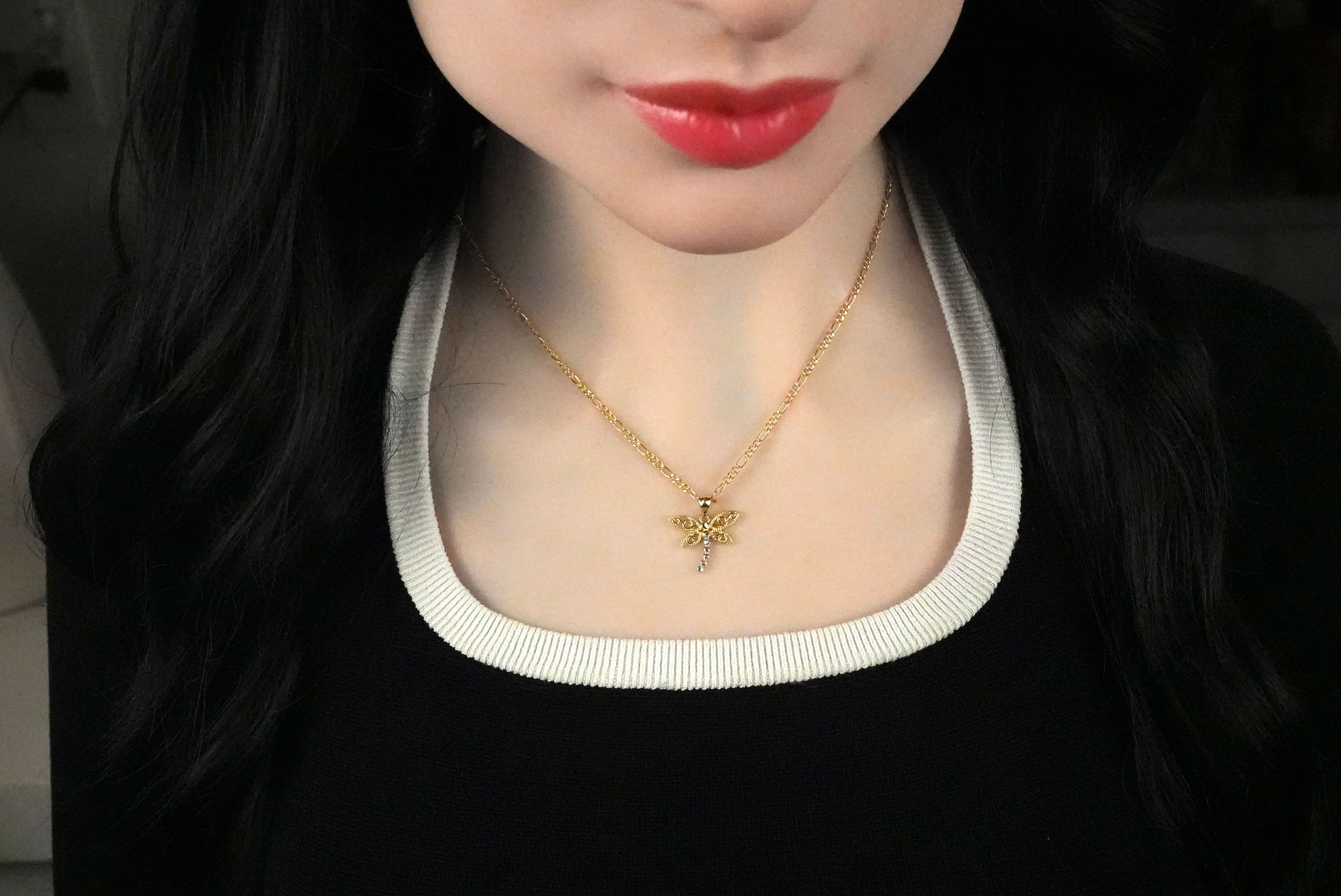14k Gold Dragonfly Chain Set