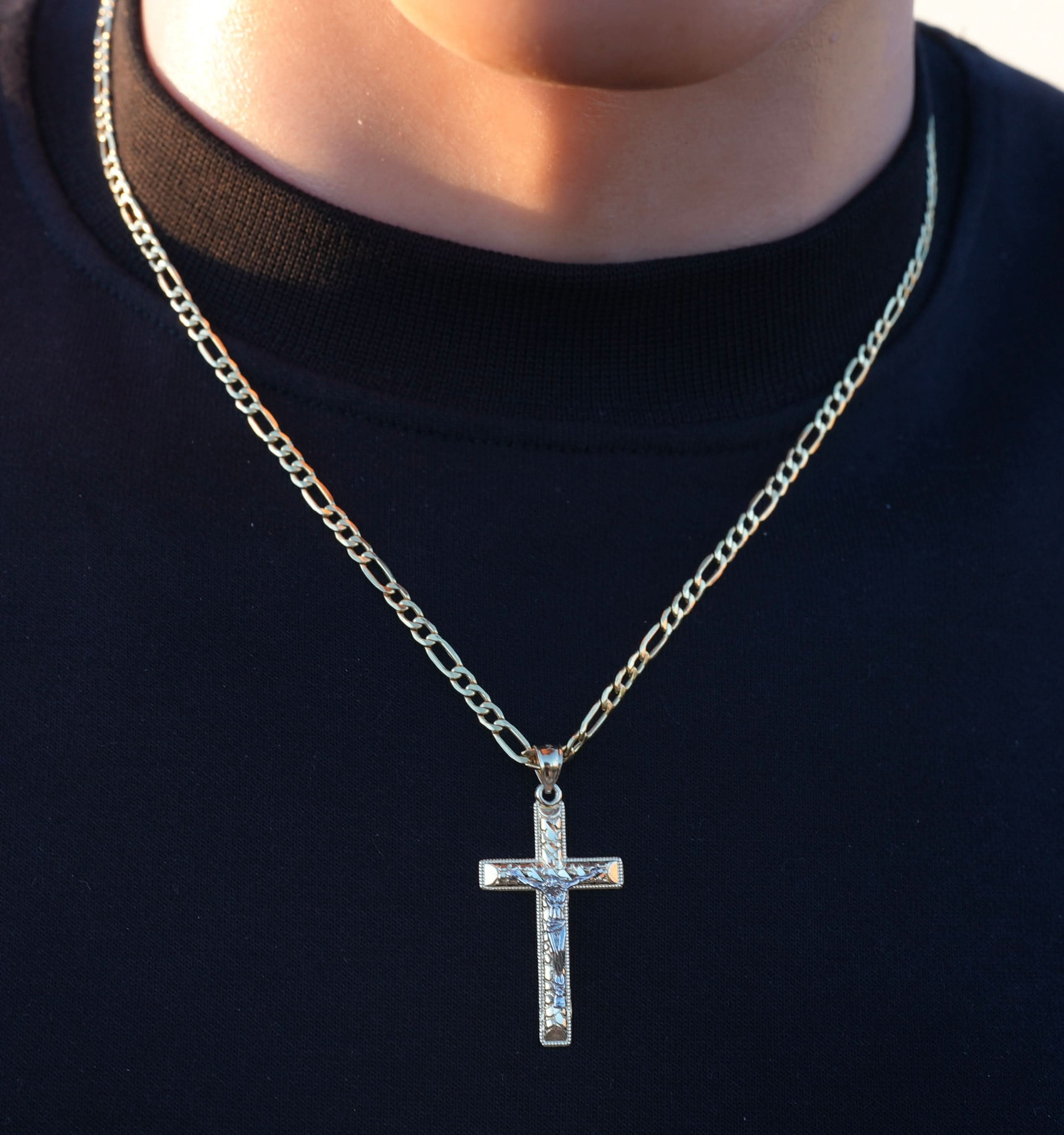 14k Gold Cross Pendant or Chain Set . PT-2592
