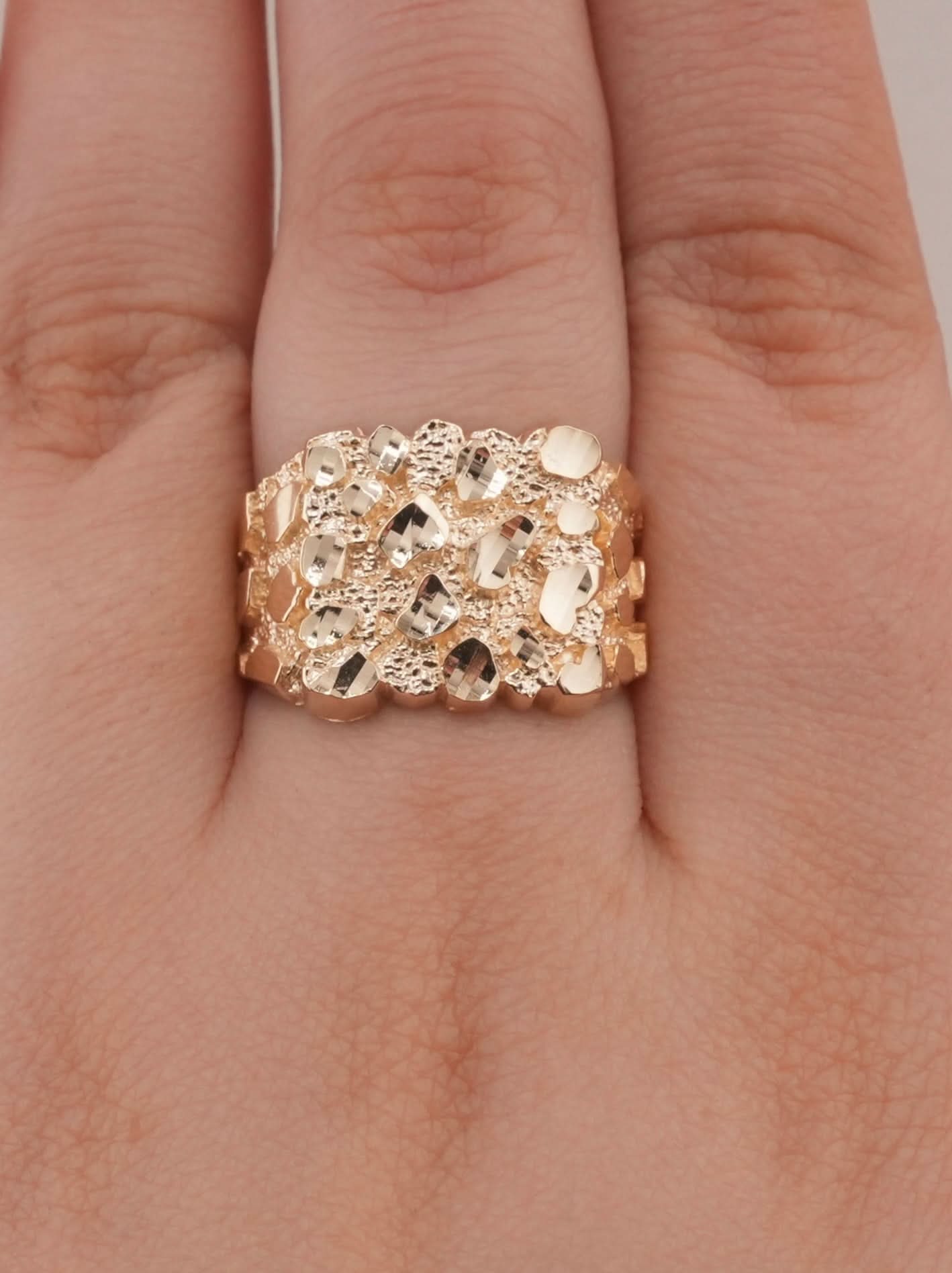 14K Gold Nugget Men's Ring