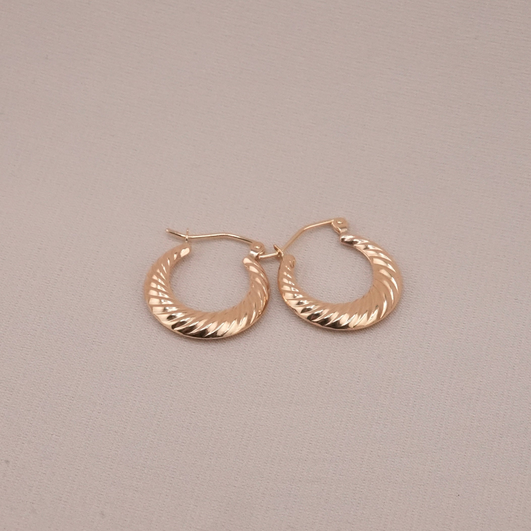 14k Gold Fancy Hoop Earrings