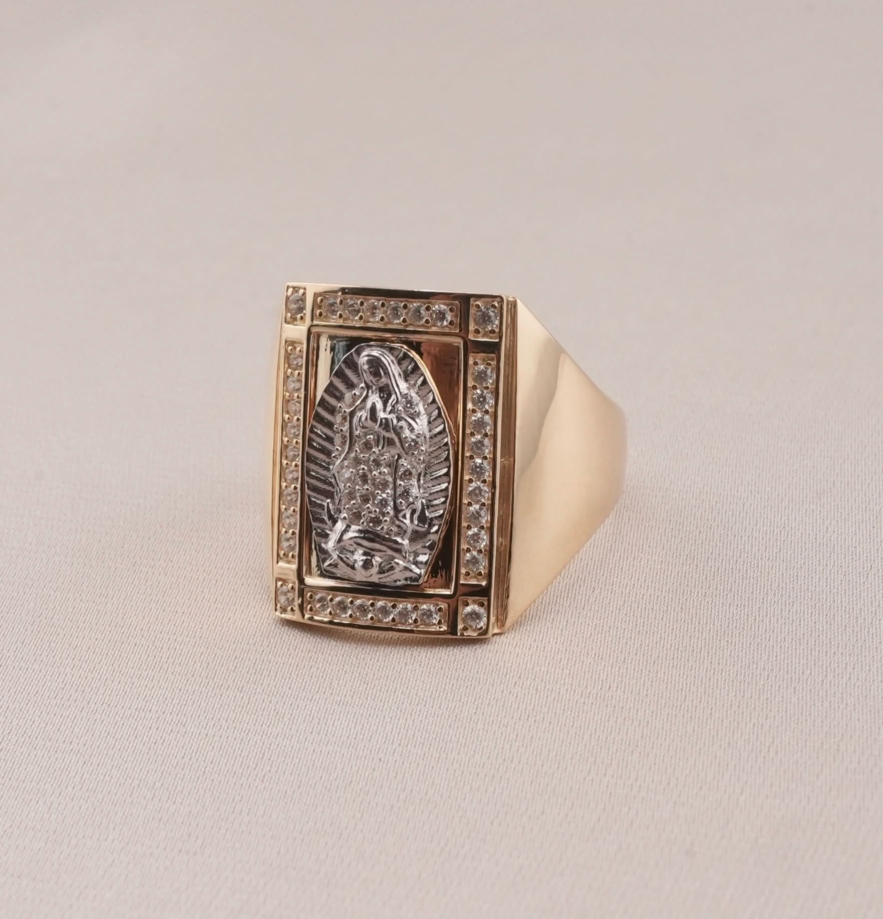 14K Gold Virgencita Men's Ring