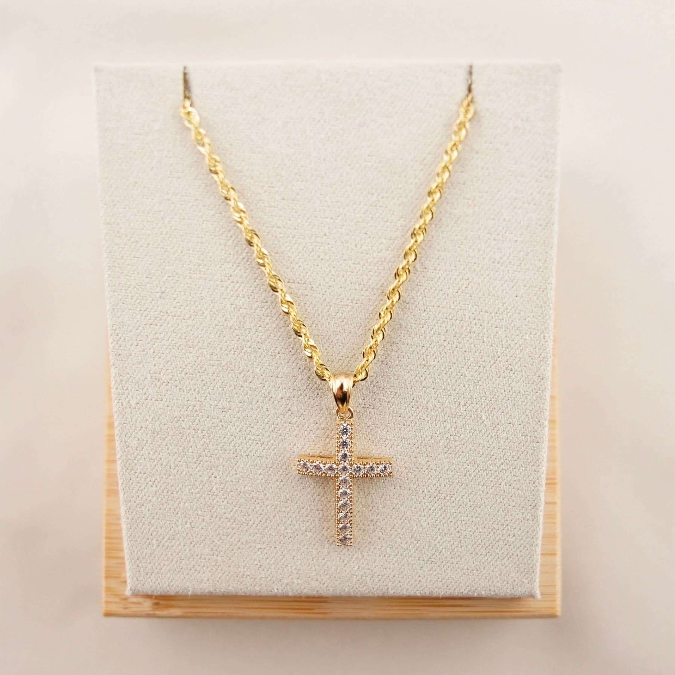 14k Gold Cross Chain Set