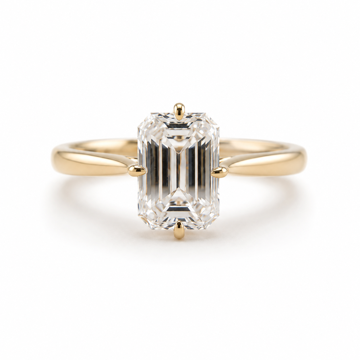 14k Gold Emerald Lab Diamond Ring 2.29ct