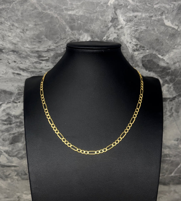 14k Gold Hollow Figaro Chain 4mm