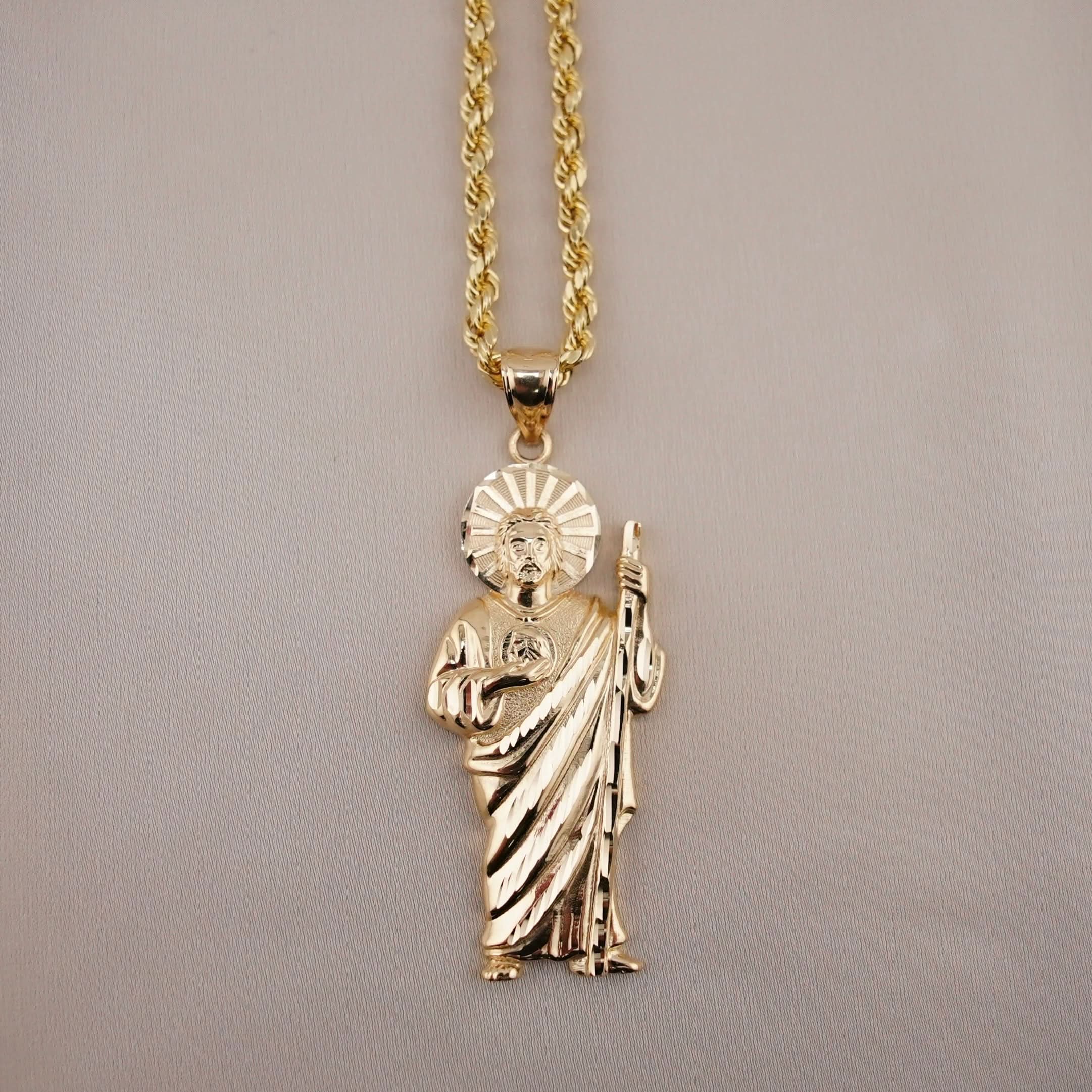 14k Gold San Judas Chain Set