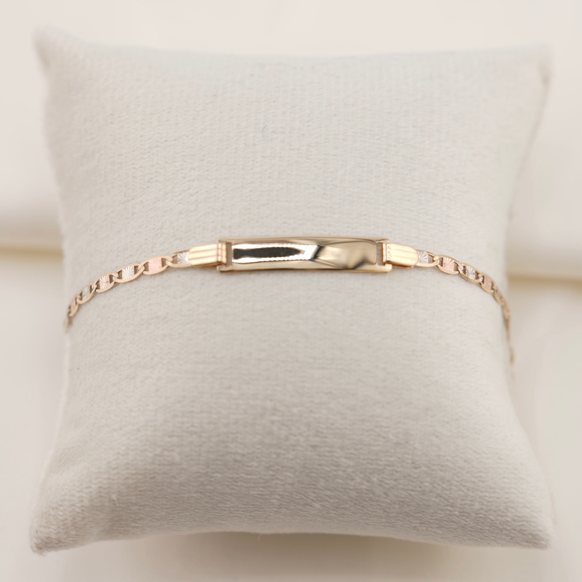14k Gold Solid Valentino Baby ID Bracelet