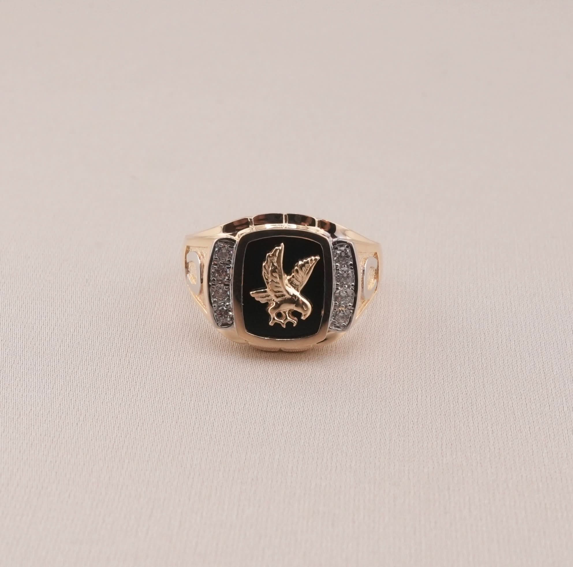 14K Gold Eagle Men's Ring
