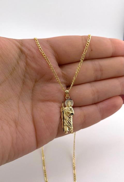 14k Gold San Judas Chain Set