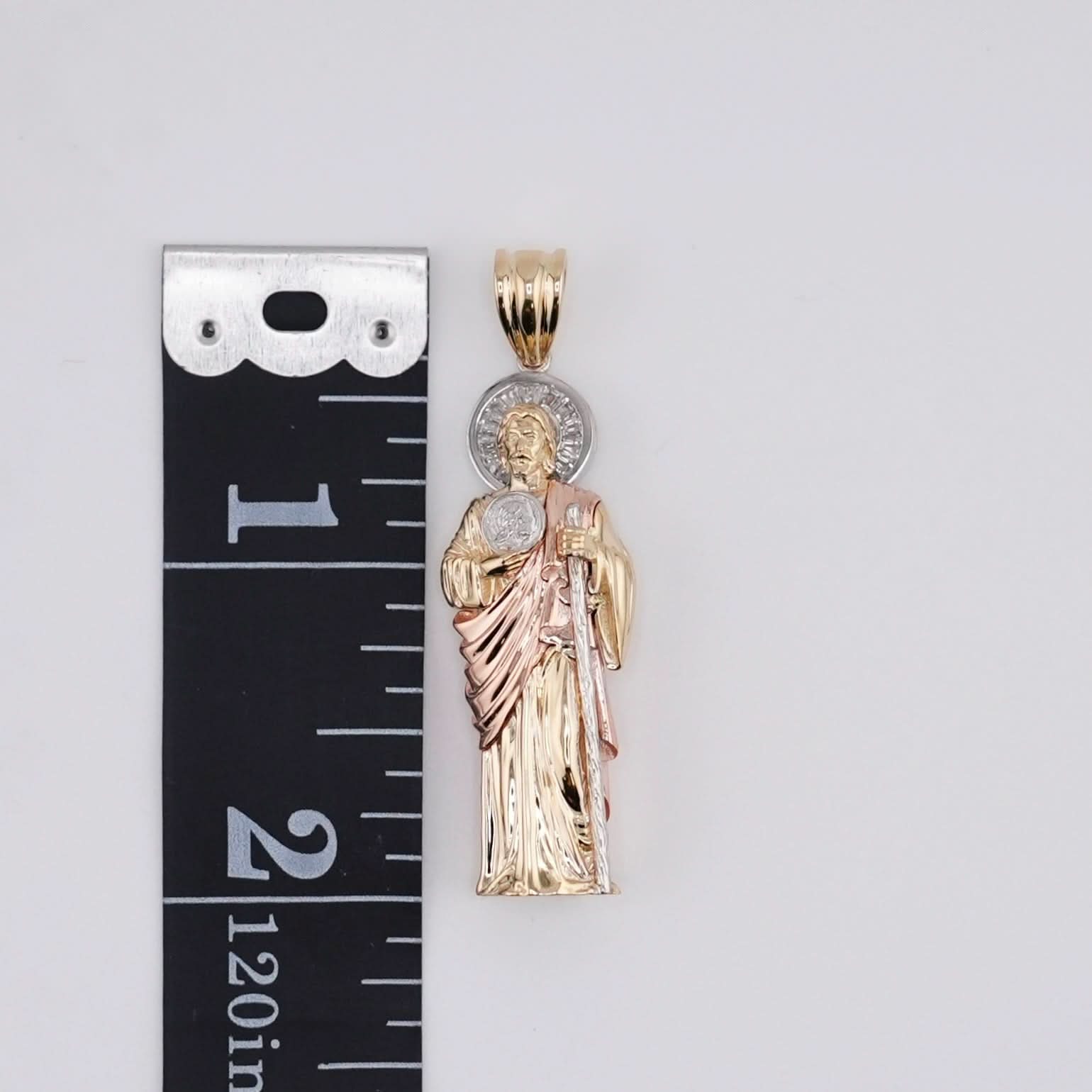 14k Gold Small 3D San Judas Chain Set