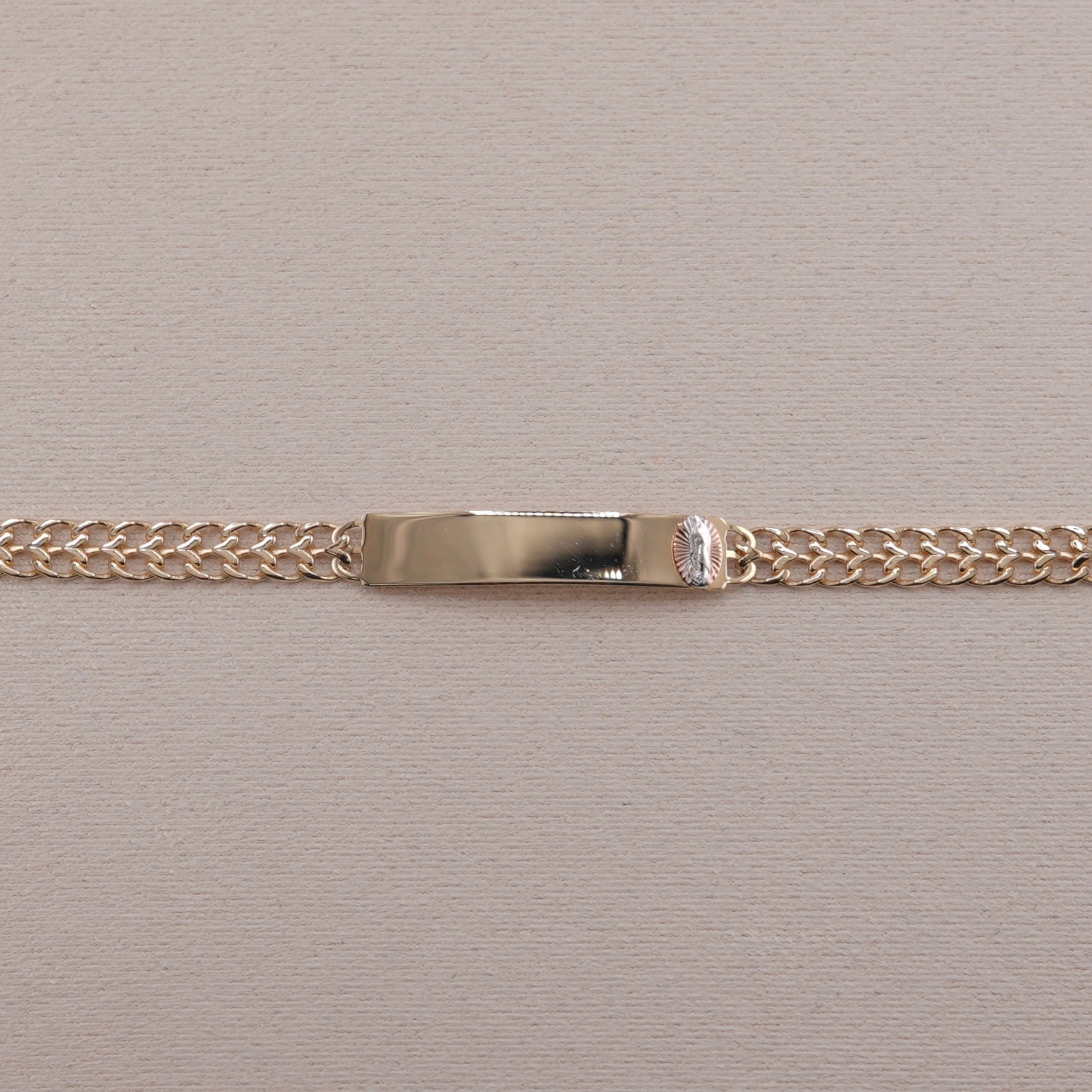 14k Gold Baby/Kid’s Petatillo Virgencita ID Bracelet 5mm