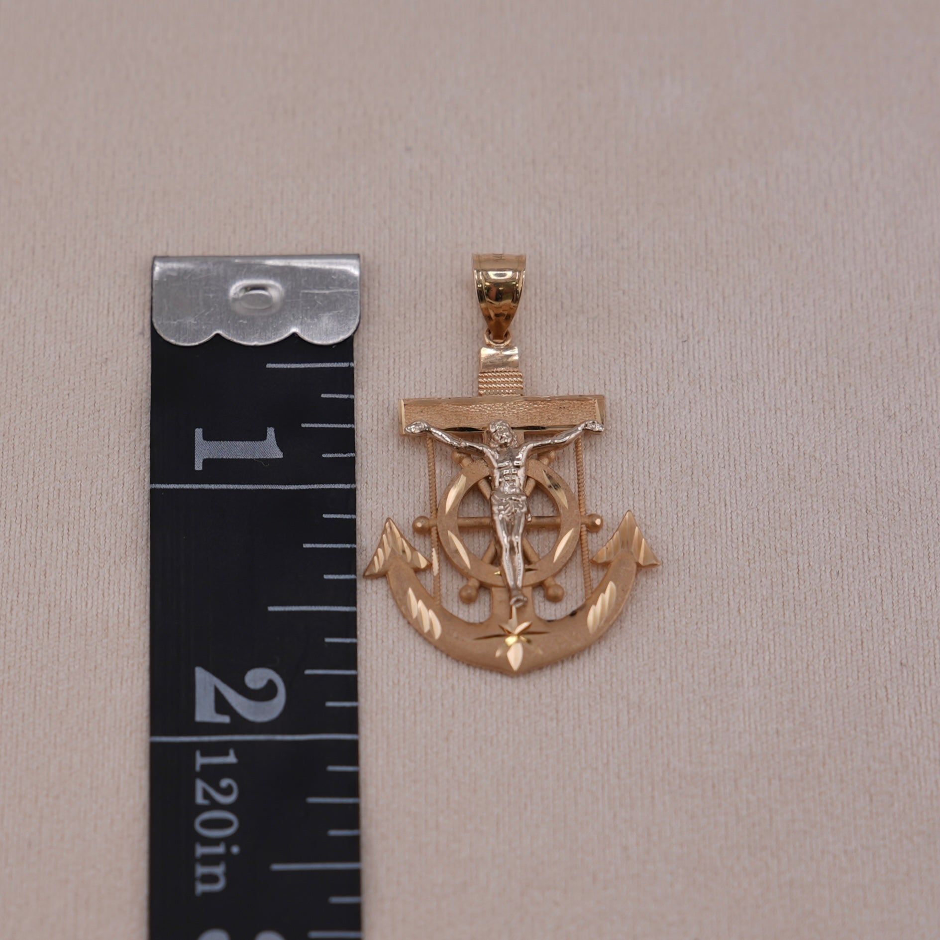 14k Gold Anchor Pendant