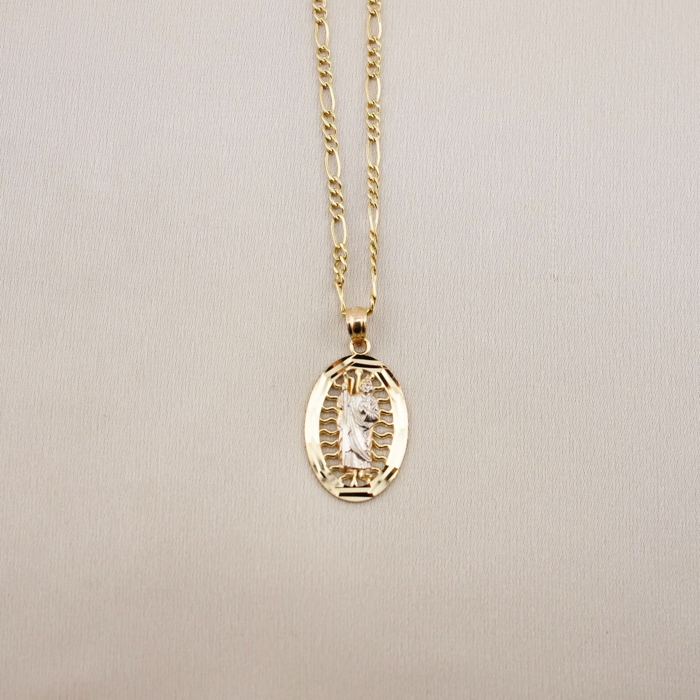 14k Gold San Judas Chain Set