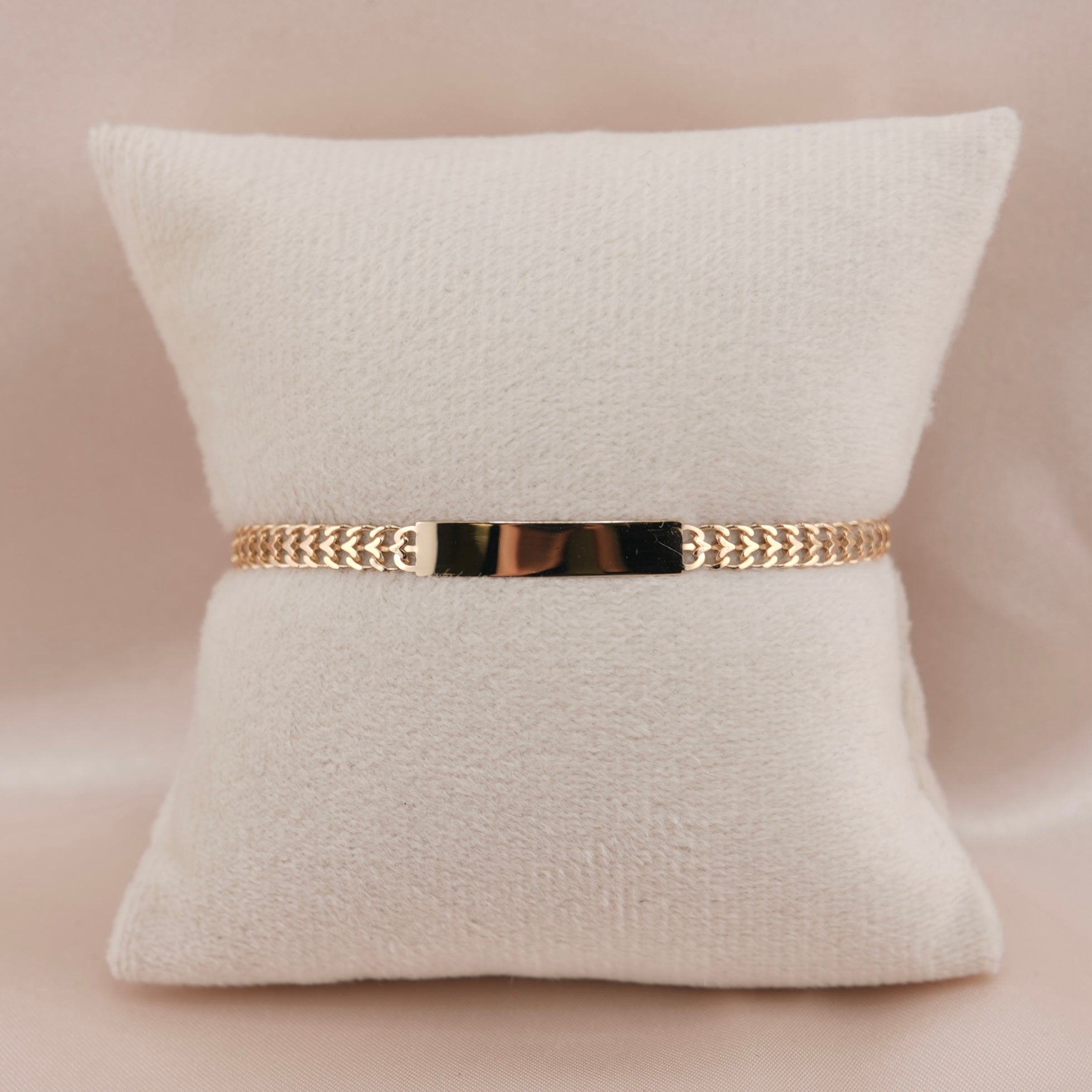 14k Gold Baby Petatillo ID Bracelet 4mm