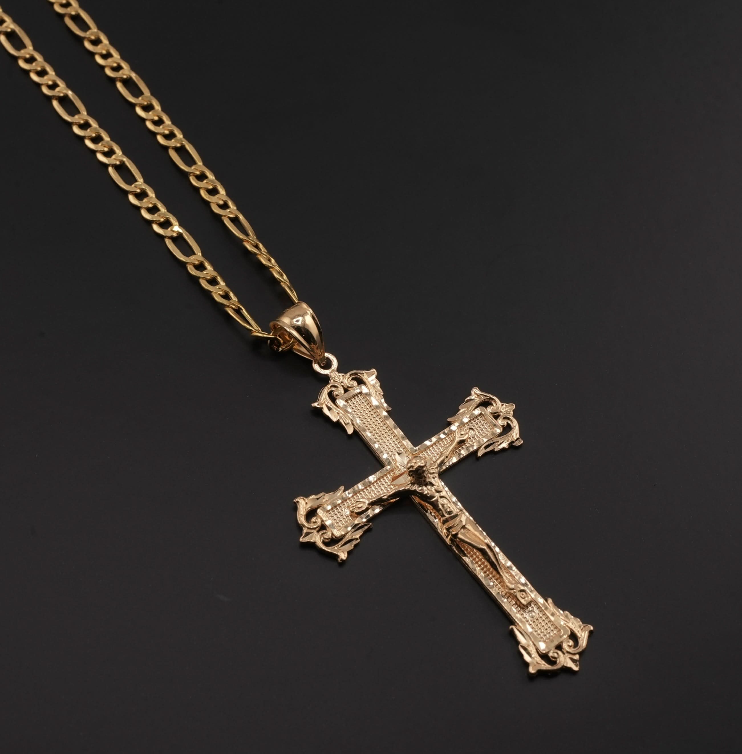 14K Gold Cross Chain Set