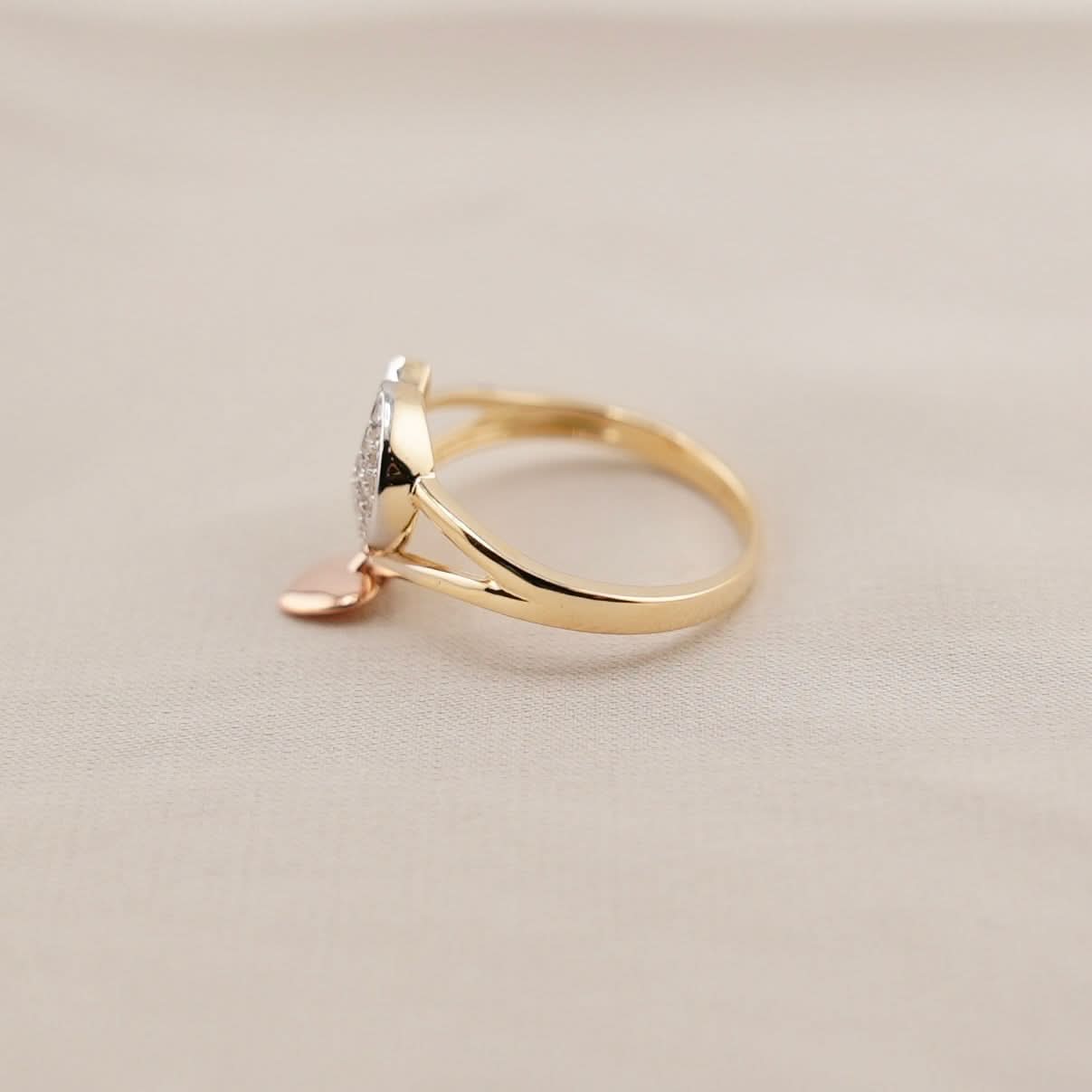 14k Gold Moon Ring