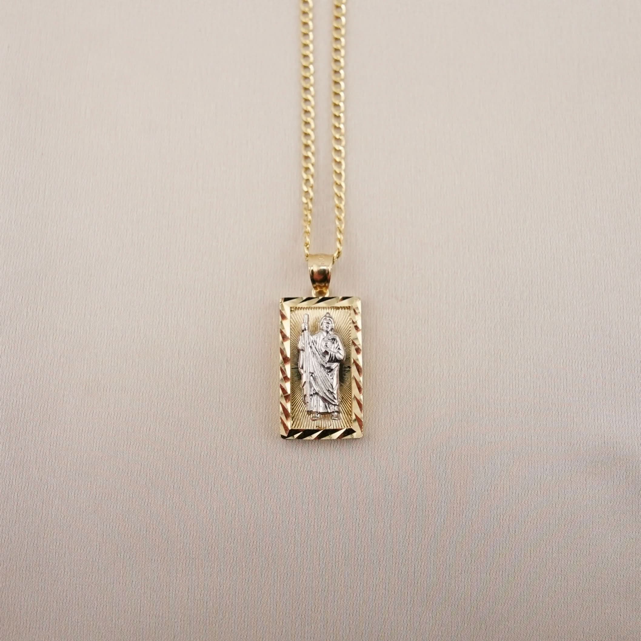 14k Gold San Judas Chain Set