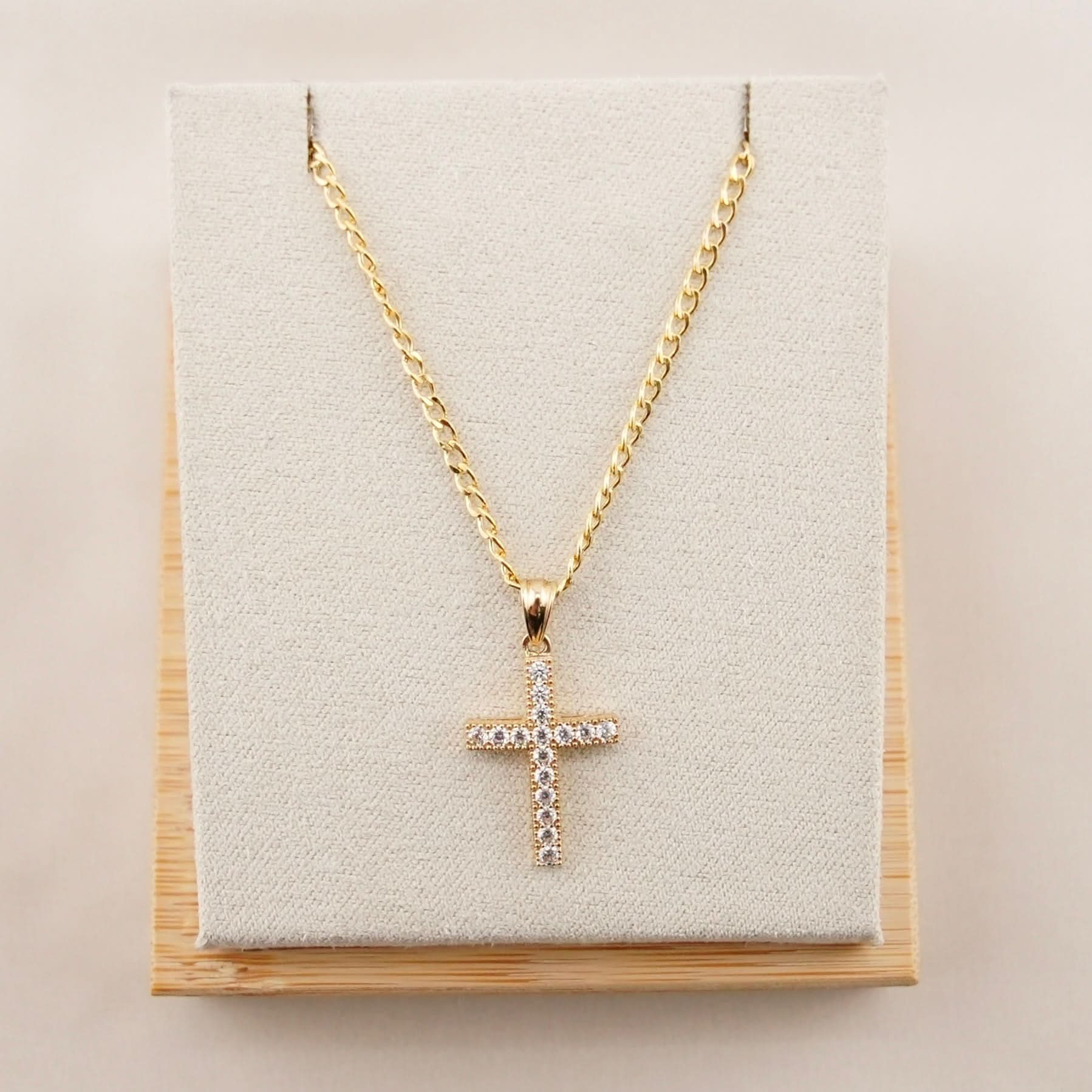 14k Gold Cross Chain Set