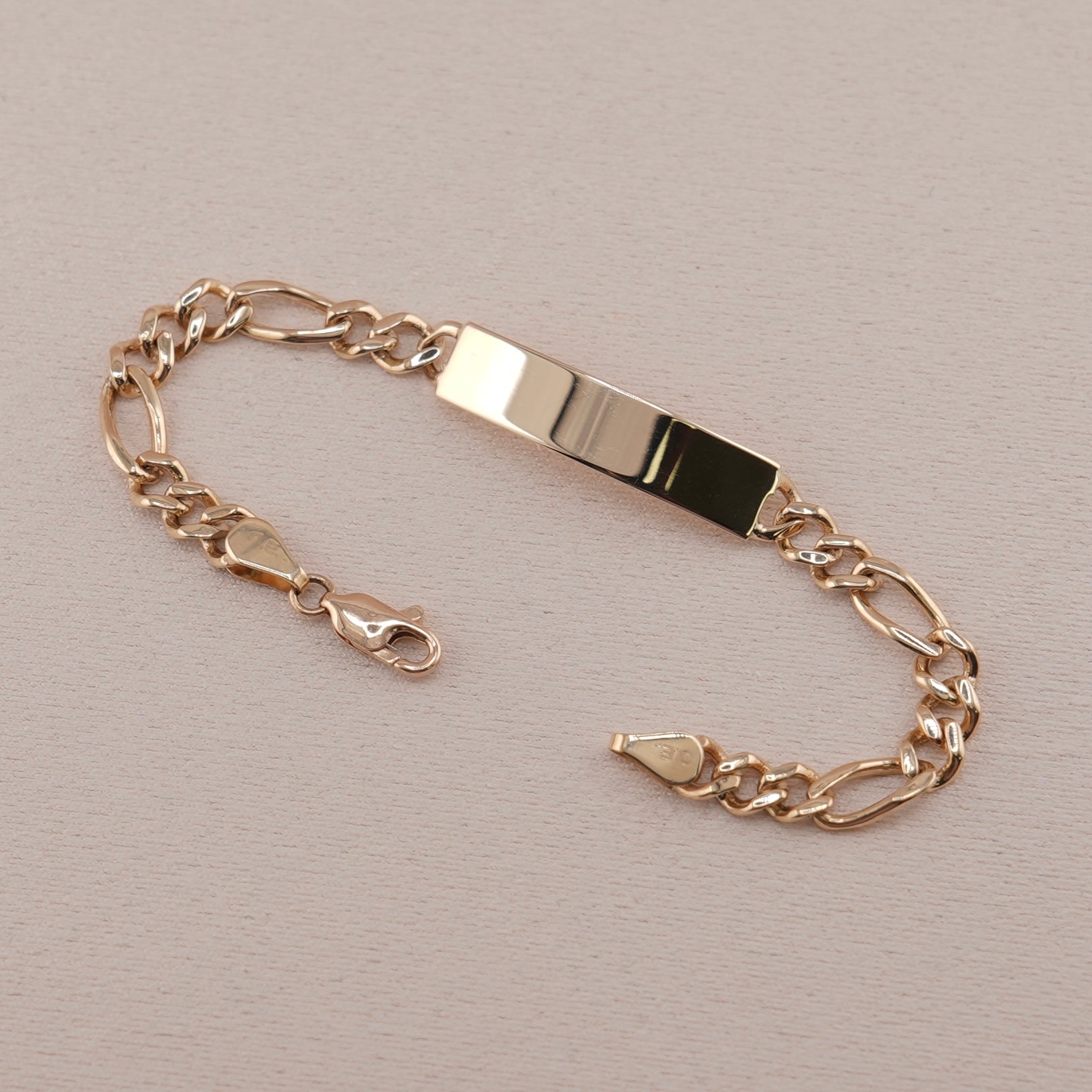 14k Gold Baby/Kid’s Solid Figaro ID Bracelet 5.5mm
