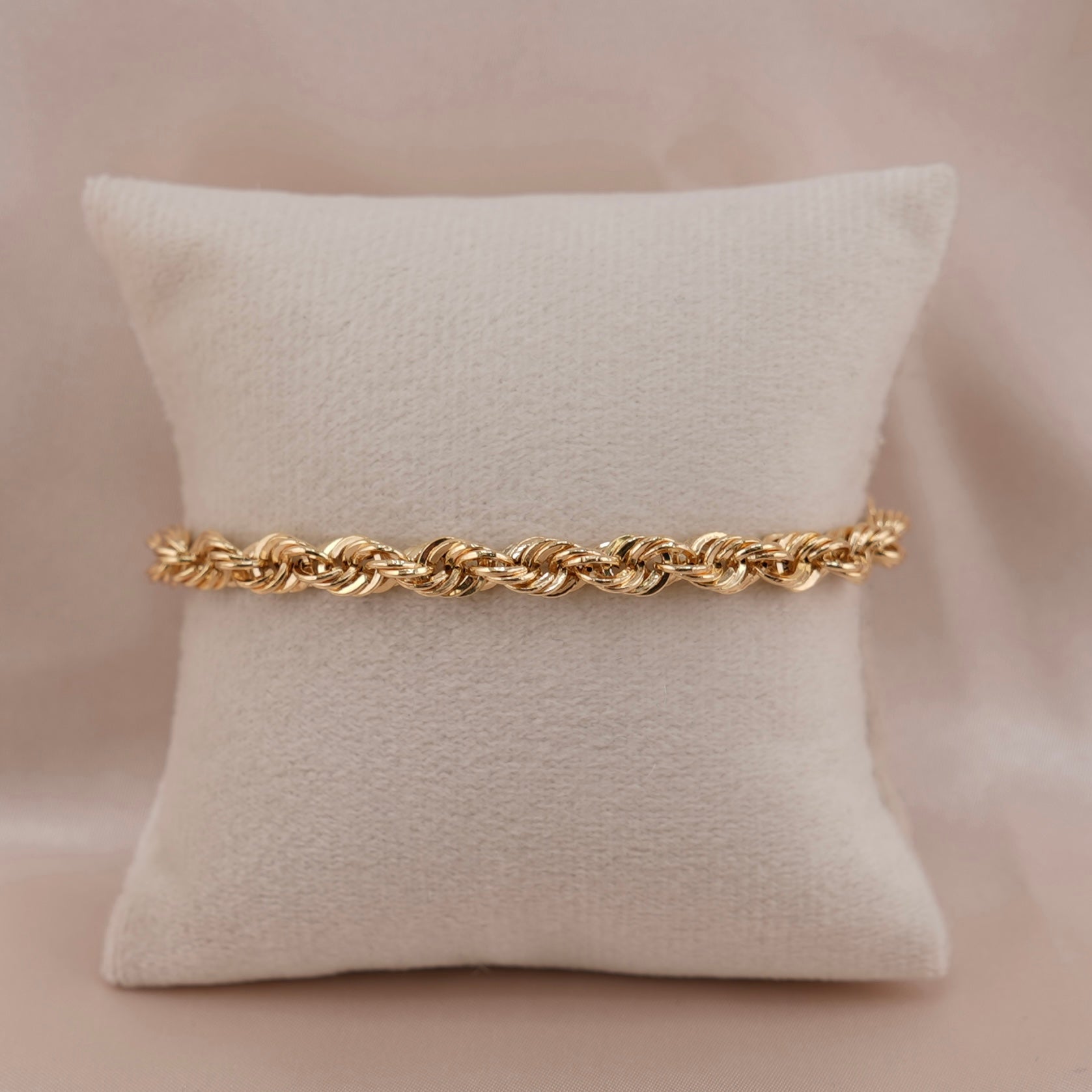 14k Gold Hollow Rope Bracelet 5.8mm