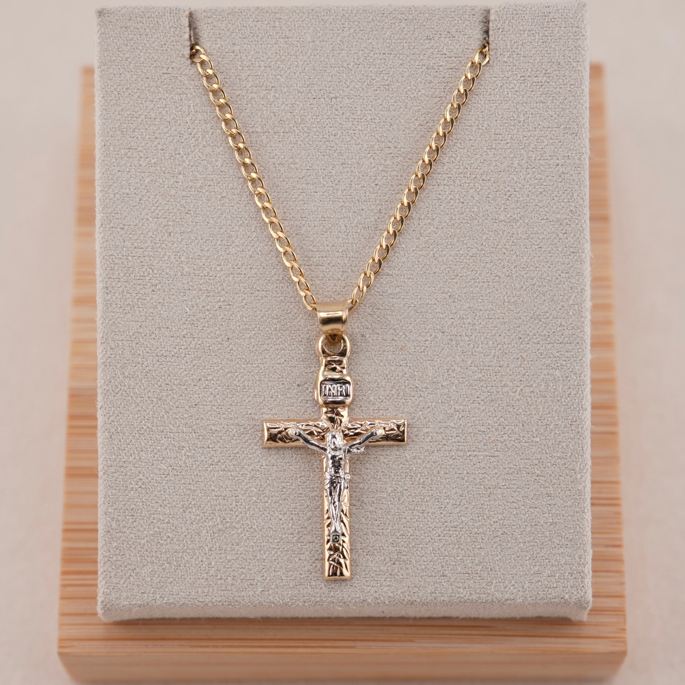 14k Gold Cross Chain Set