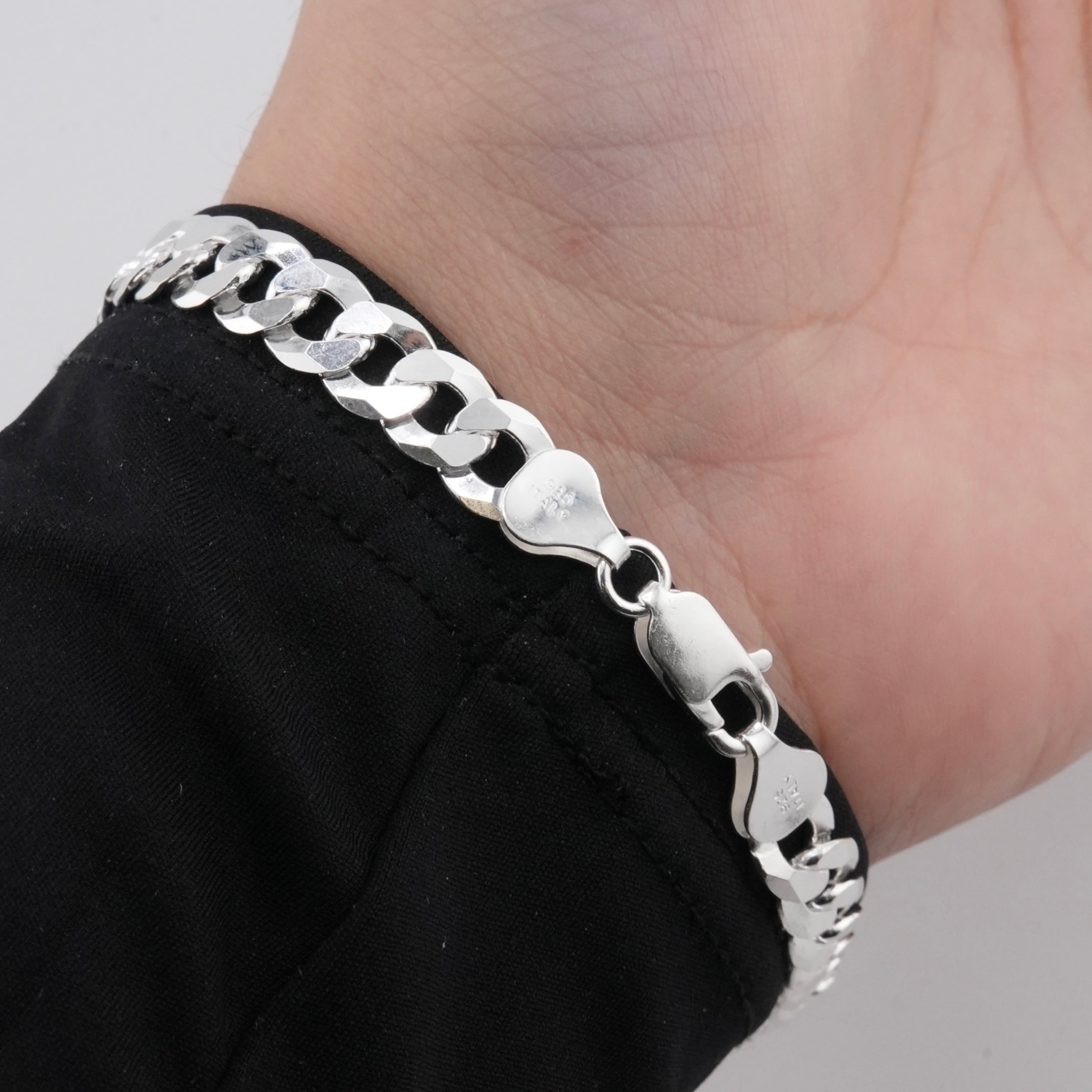925 Silver Curb Bracelet 7mm