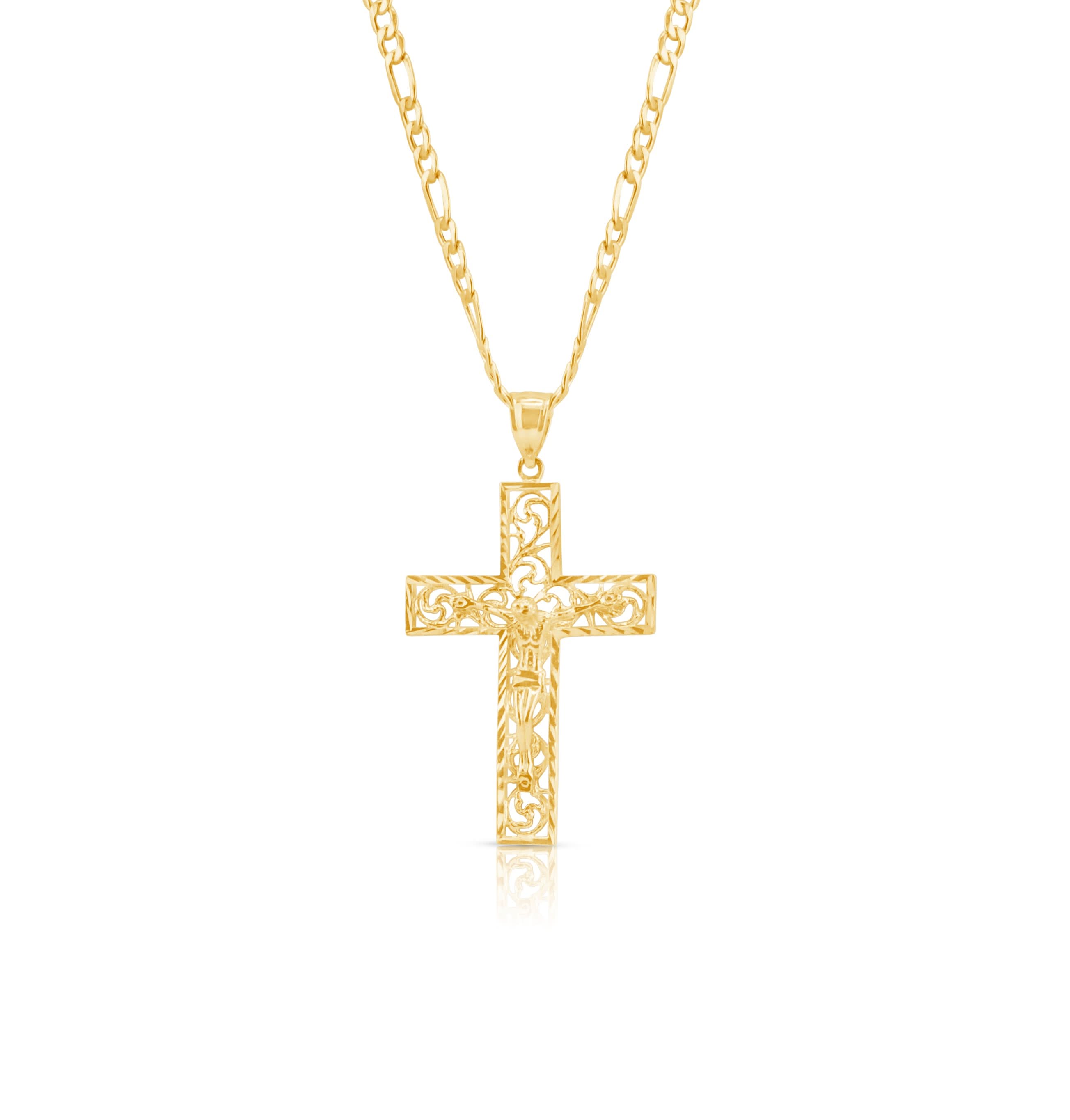 14k Gold Cross Pendant or Chain Set