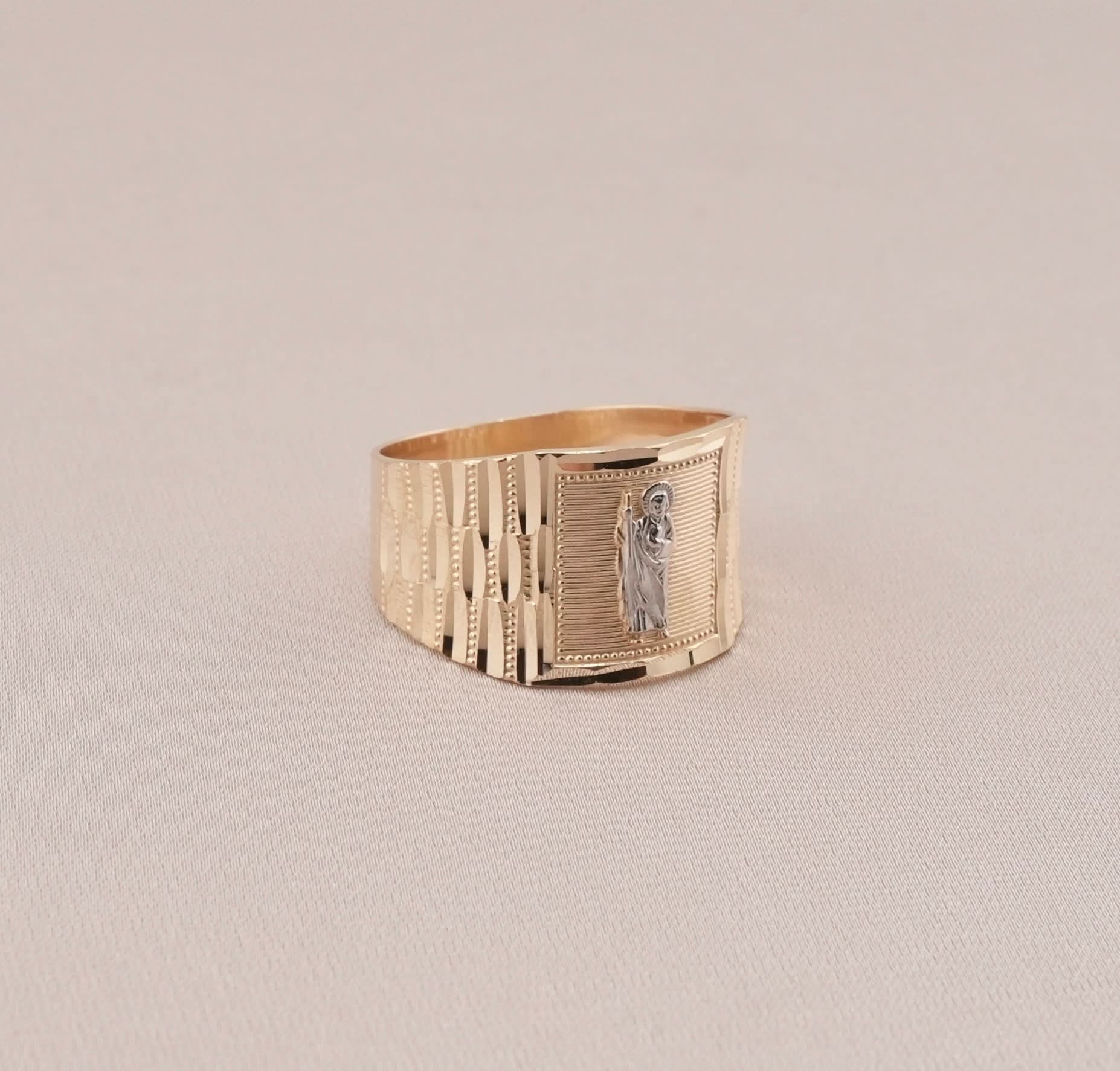 14K Gold San Judas Men's Ring