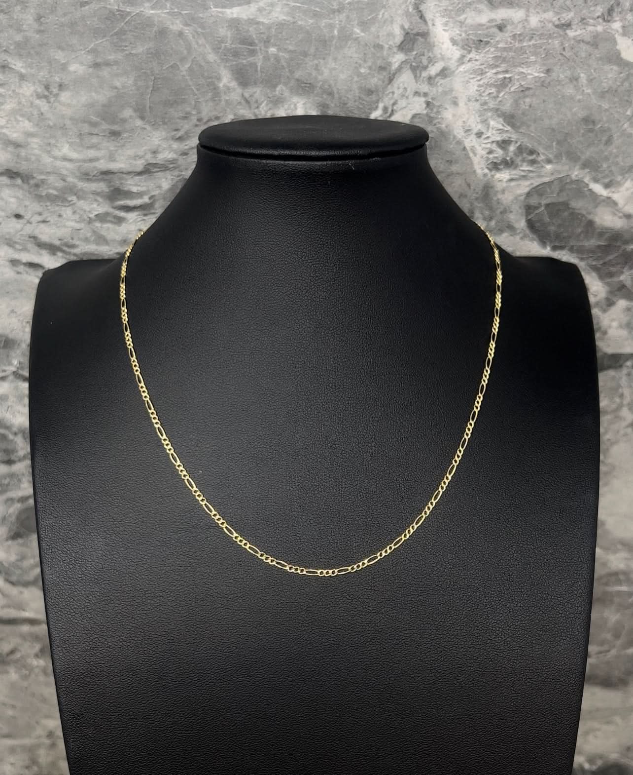 14k Gold Solid Figaro Chain 2mm .