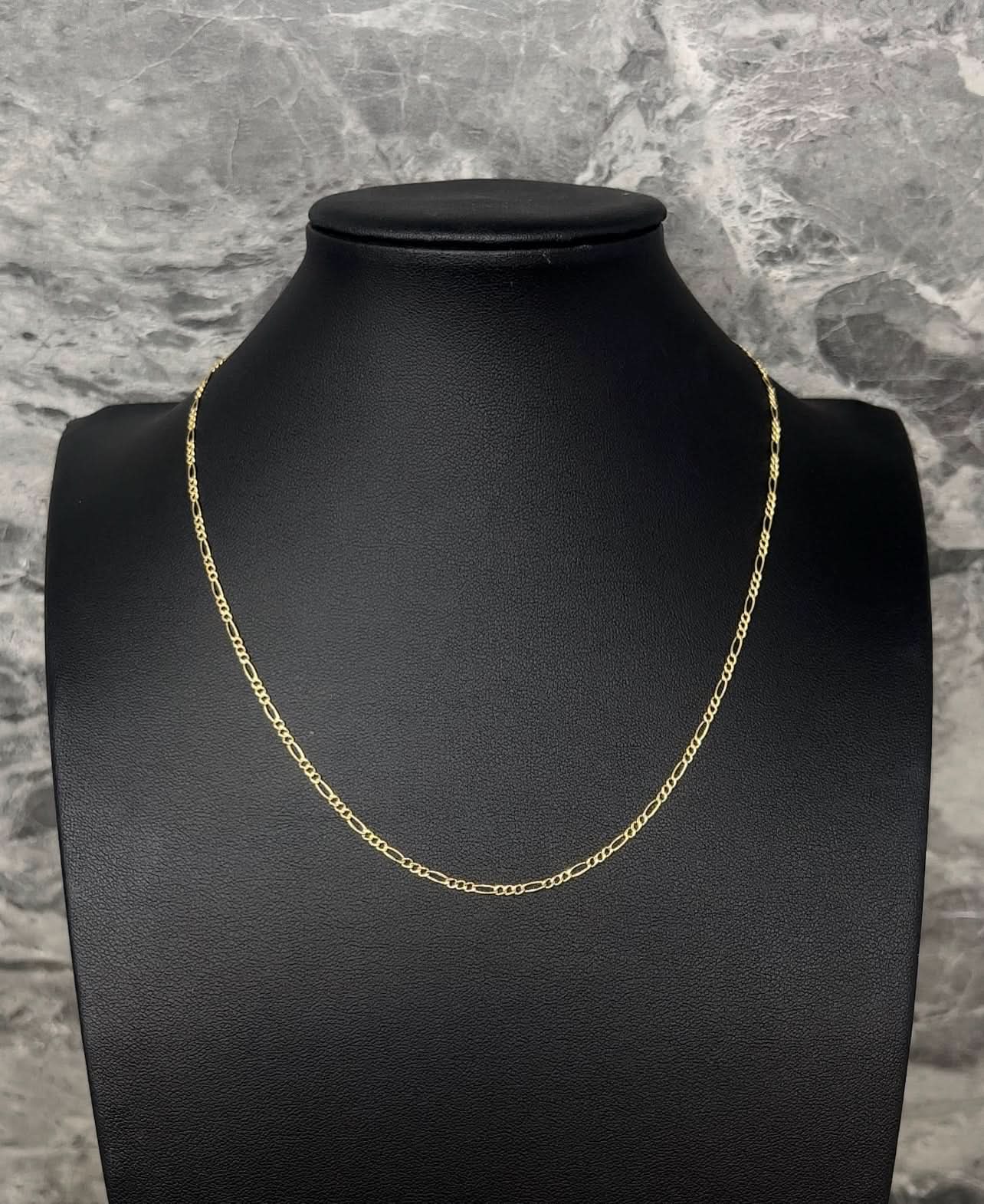 14k Gold Hollow Figaro Chain 2mm