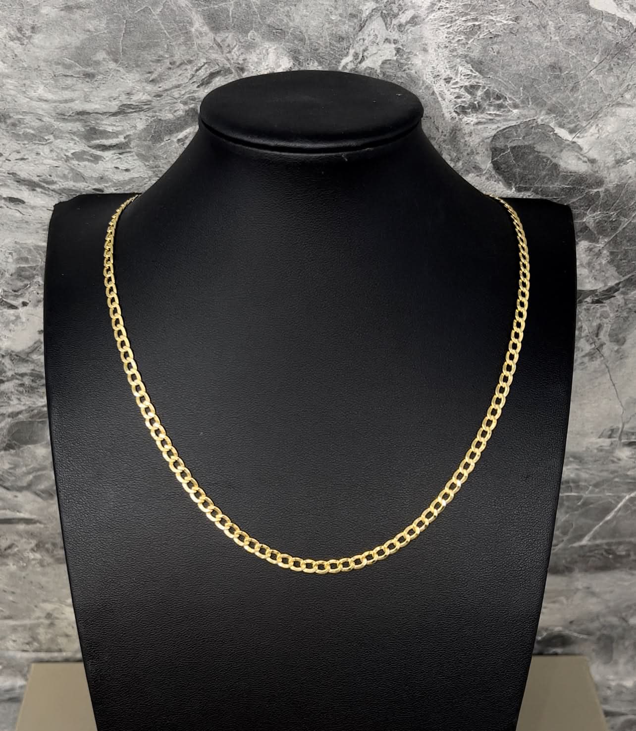 14k Gold Solid Curb Chain 5.5mm