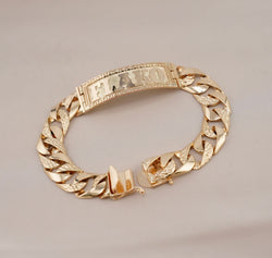 14k Gold Custom Solid ID Bracelet