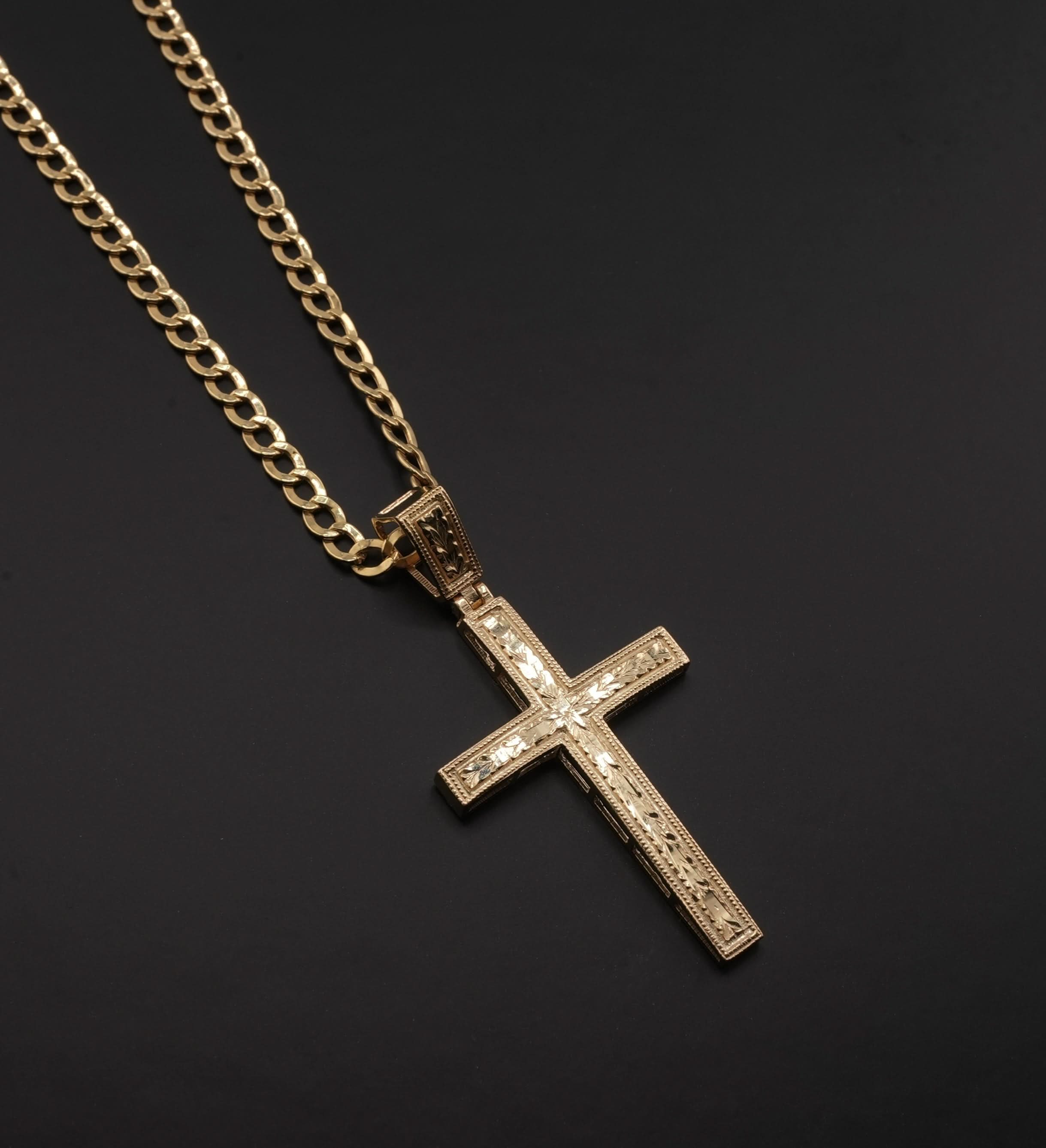 14K Gold Cross Chain Set